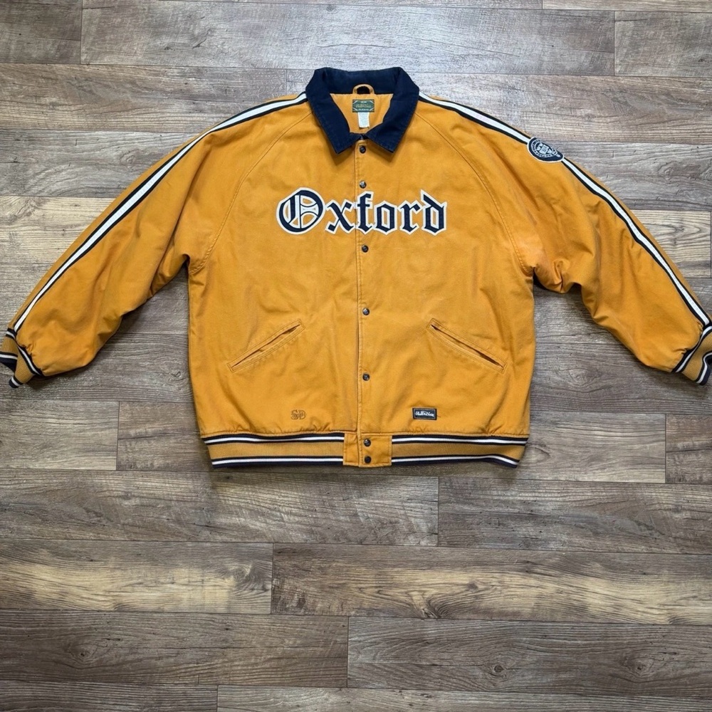 5XL Big & Tall Stall & Dean Oxford Varsity Jacket Orange Bomber